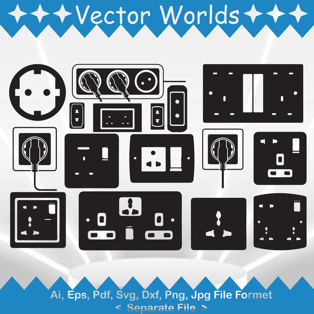 Electrical Socket SVG Vector Design preview image.