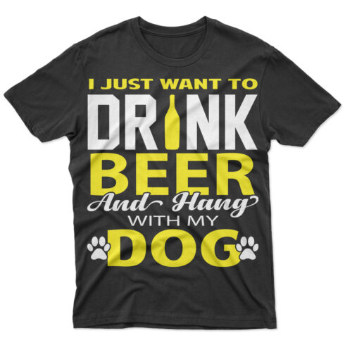Dog typography t-shirt design cover image.