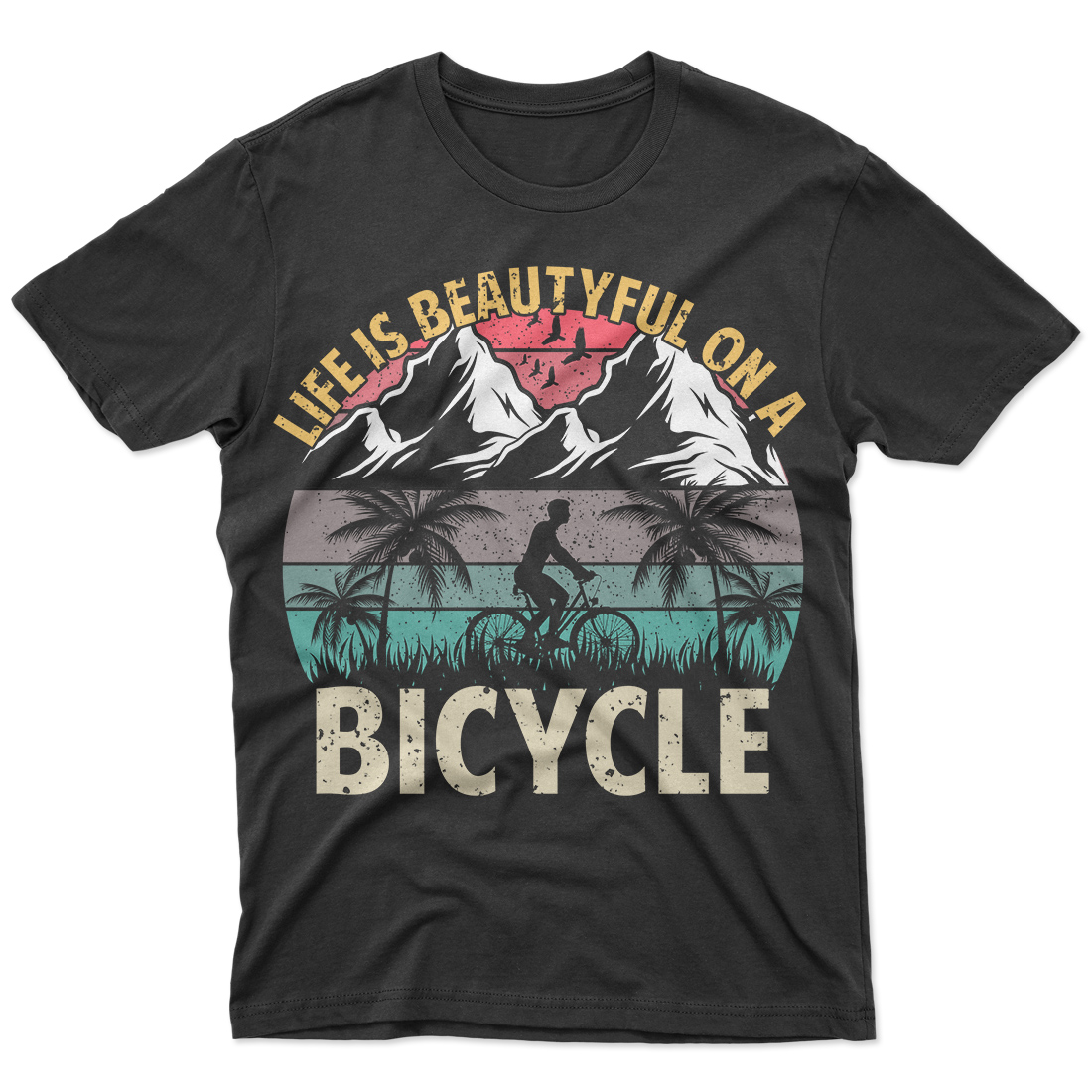 bike, bicycle, vintage t-shirt design cover image.