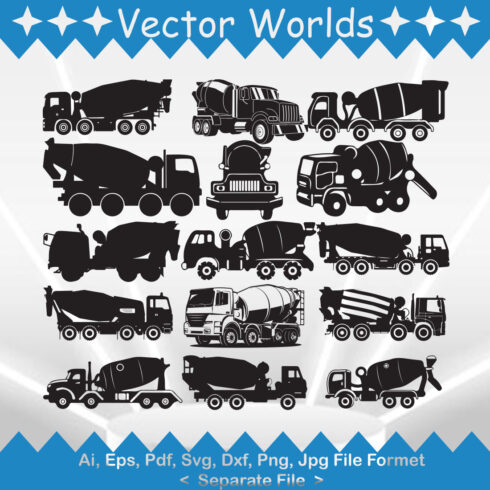 Heavy Cement Truck SVG Vector Design cover image.
