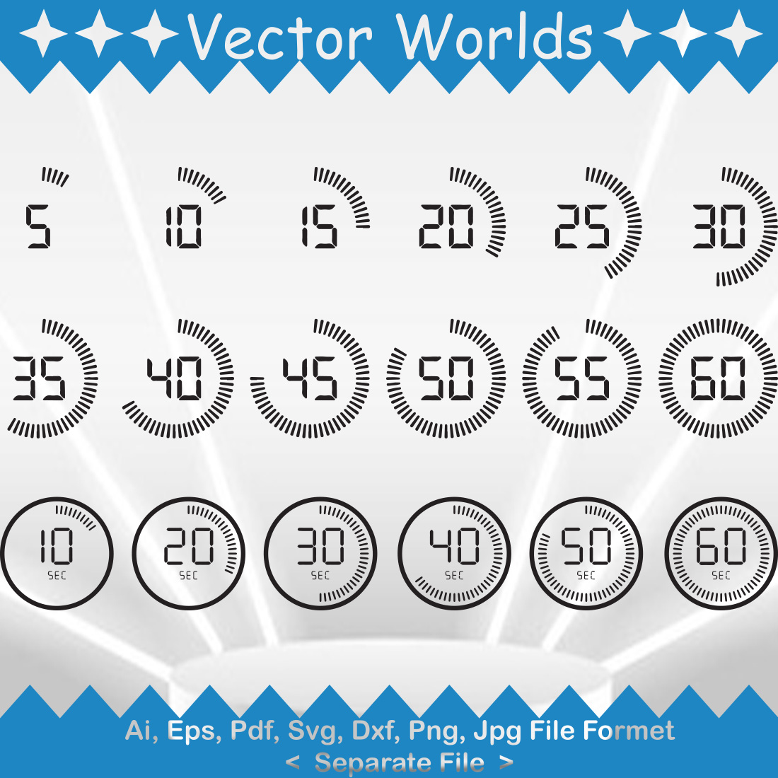 Seconds Timer SVG Vector Design preview image.