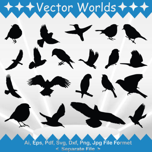 Exotic Birds SVG Vector Design cover image.