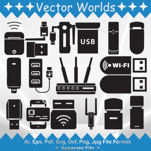 Wifi Adapter SVG Vector Design cover image.