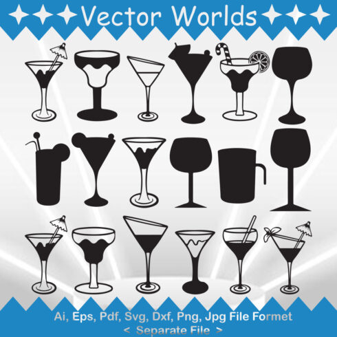 Margarita Glass SVG Vector Design cover image.