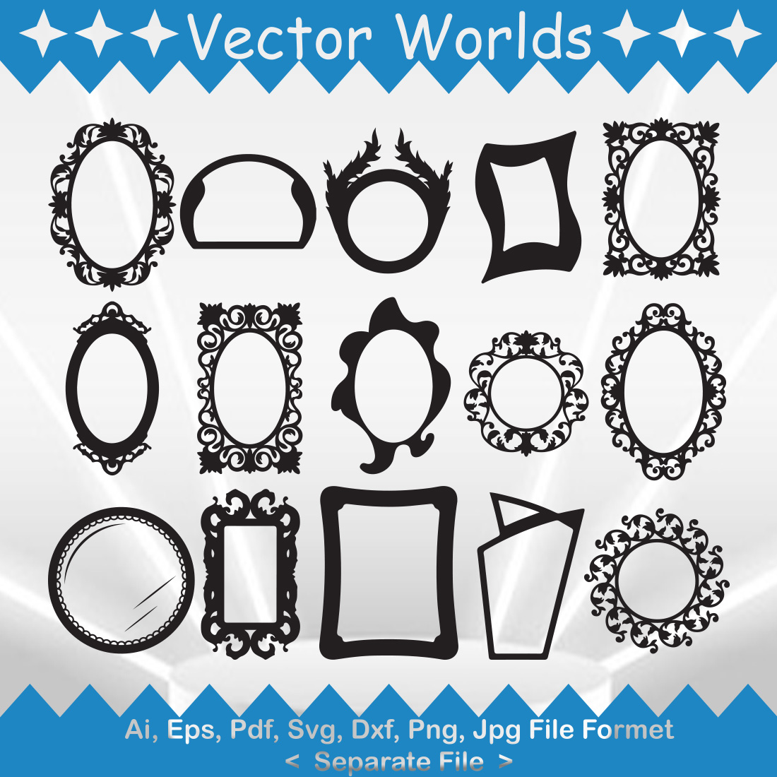 Hand Mirror SVG Vector Design preview image.