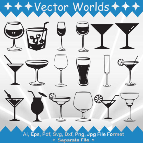 Margarita Glass SVG Vector Design cover image.