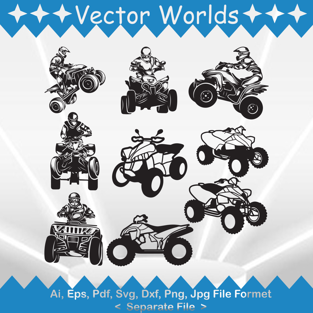 Quad Bike SVG Vector Design preview image.