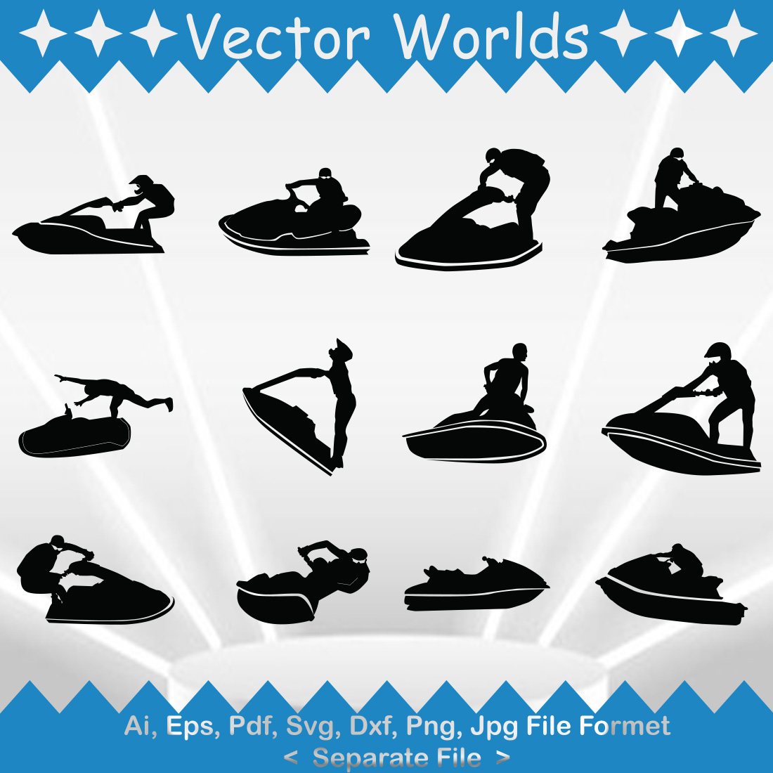 Water bike SVG Vector Design preview image.