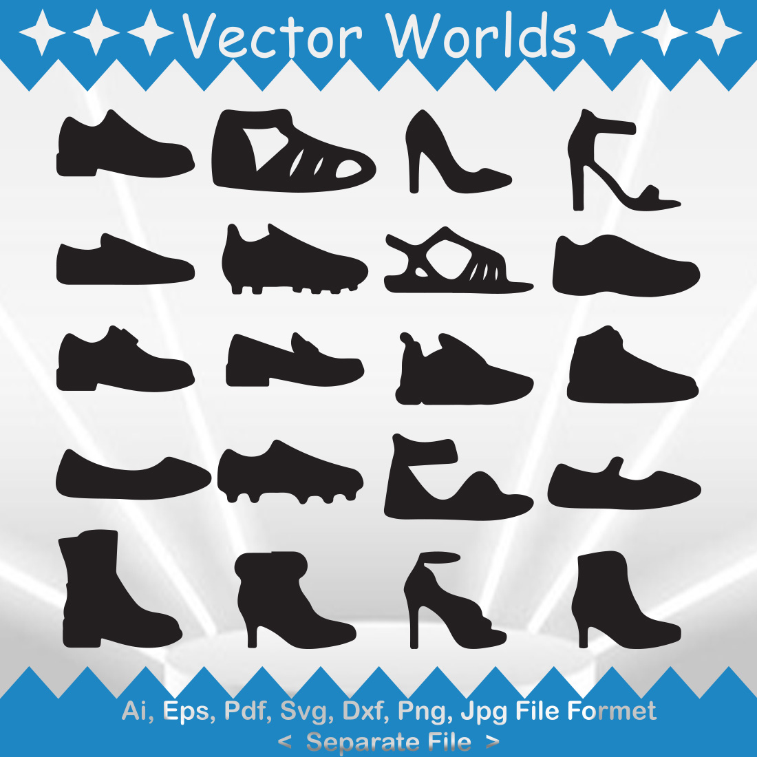 Sandals SVG Vector Design preview image.