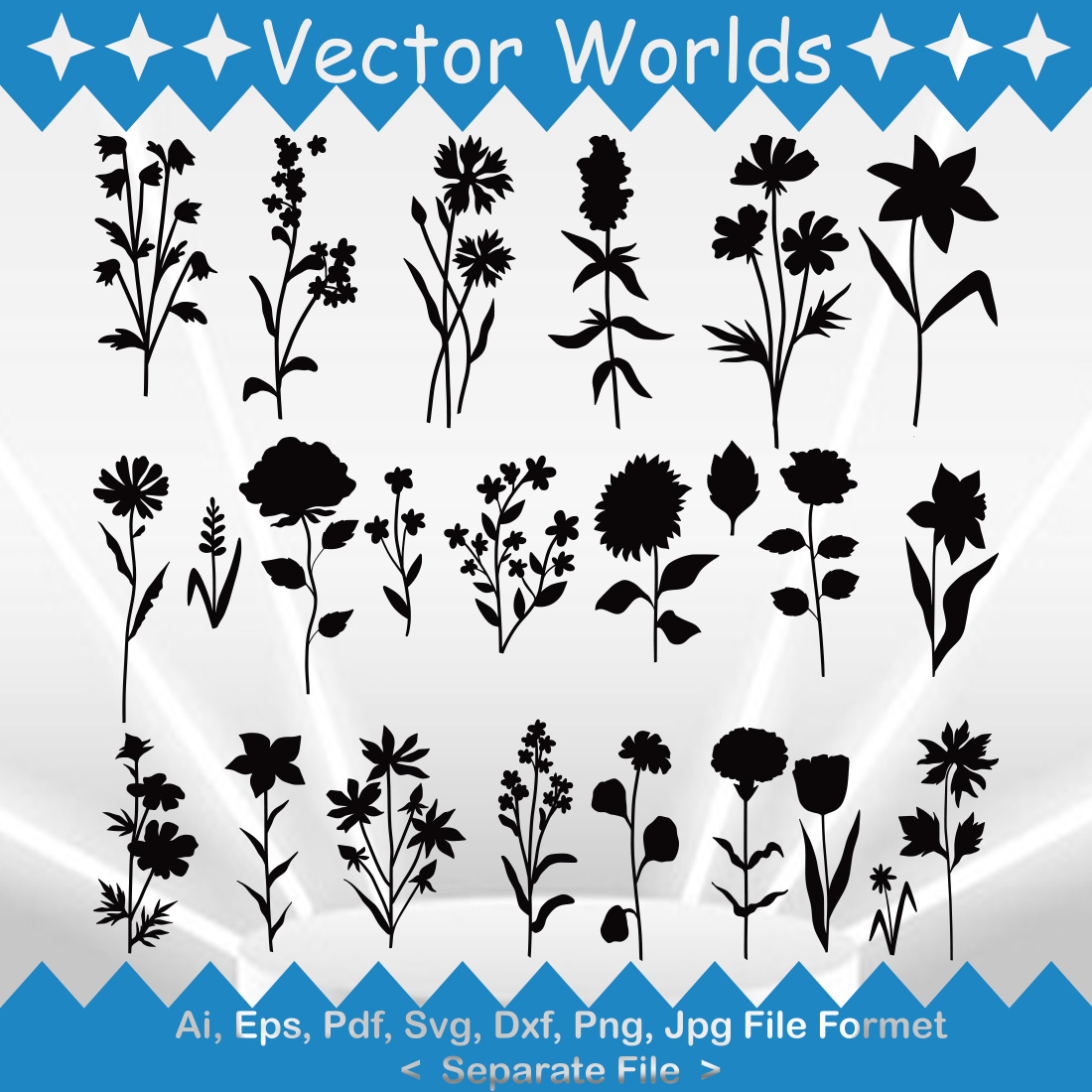 Wild Flower SVG Vector Design cover image.