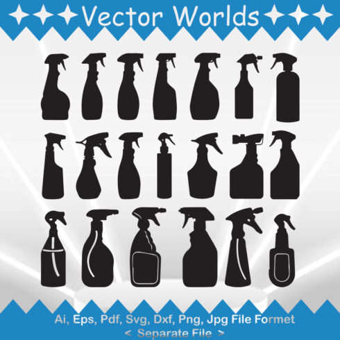 Spray Bottle SVG Vector Design cover image.