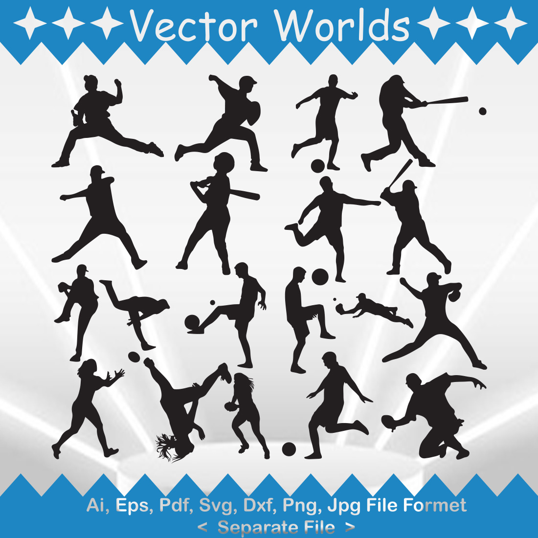 Sports Pitch SVG Vector Design preview image.