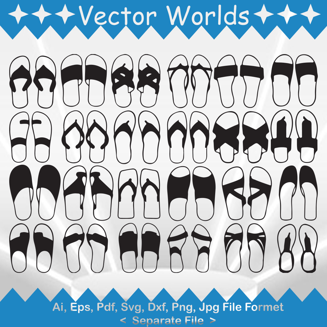 Sandals SVG Vector Design preview image.