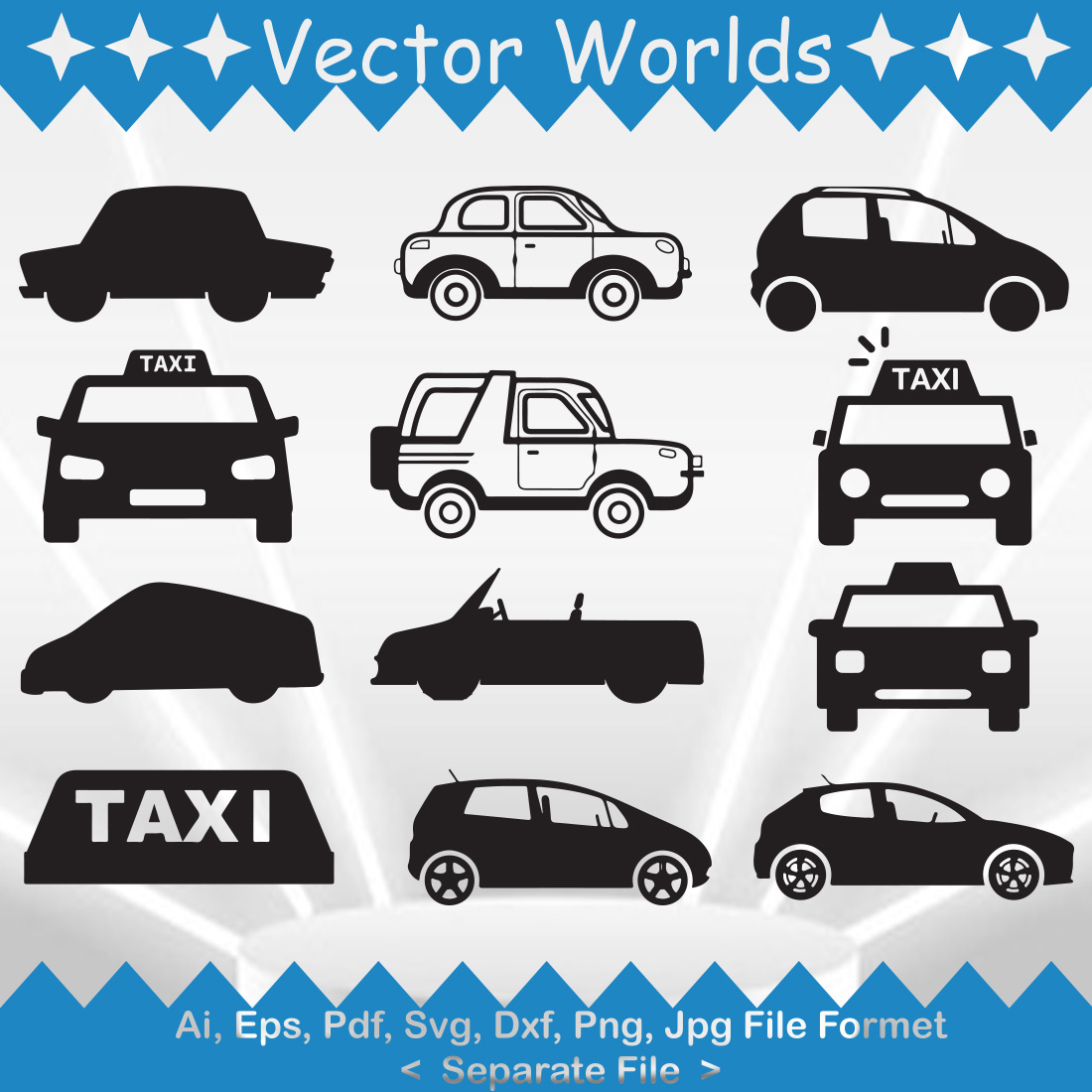 Taxi SVG Vector Design preview image.