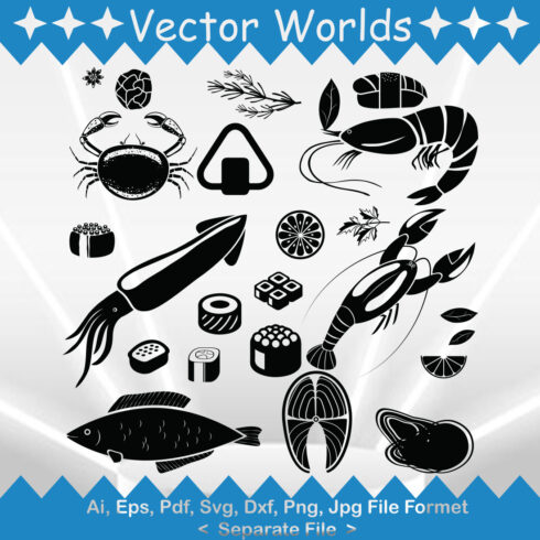 Sushi SVG Vector Design cover image.