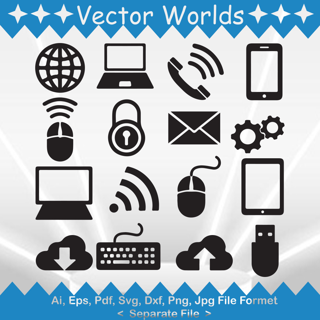 Wifi Symbol And Smartphone SVG Vector Design preview image.