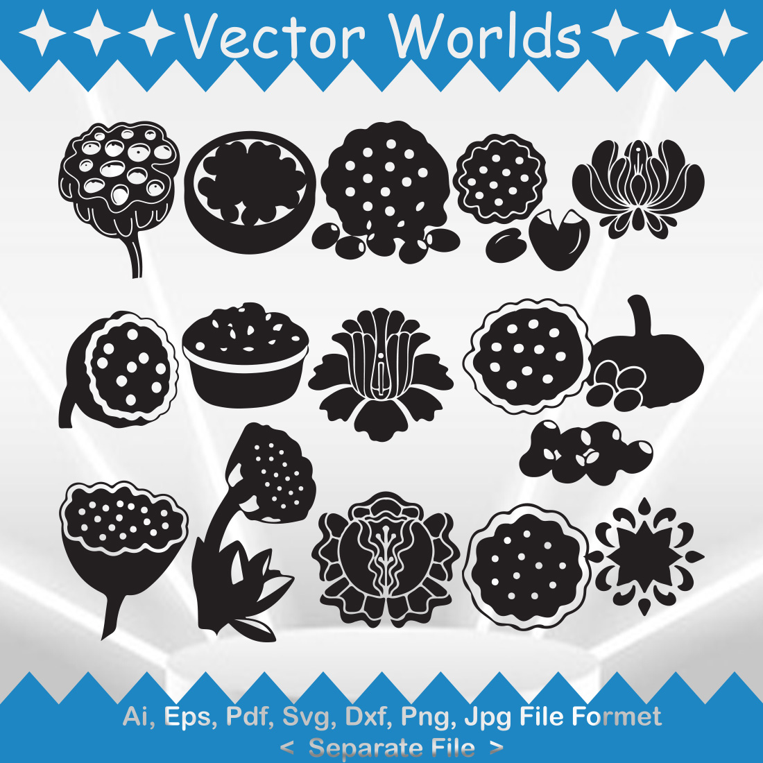 Lotus Seed SVG Vector Design preview image.