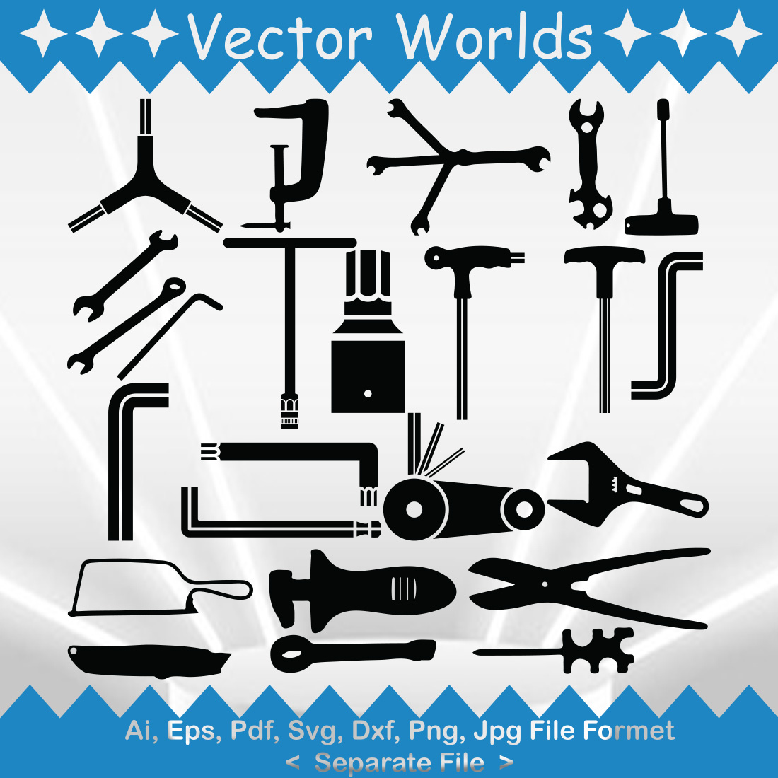 Hex Key SVG Vector Design preview image.