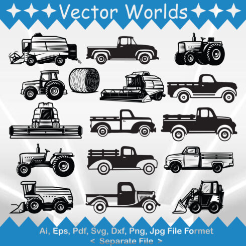 Farm Truck SVG Vector Design cover image.