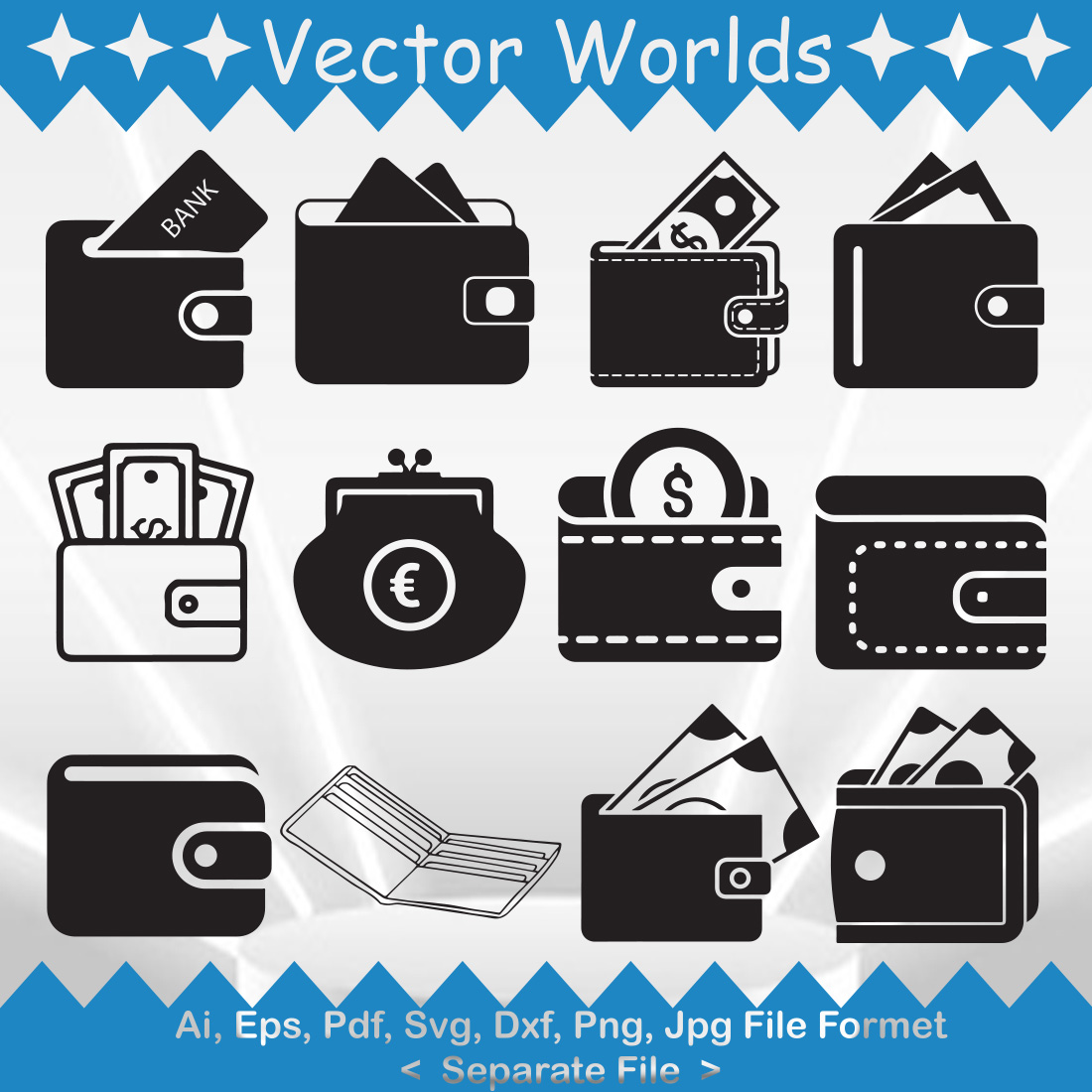 Pocket Wallet SVG Vector Design preview image.