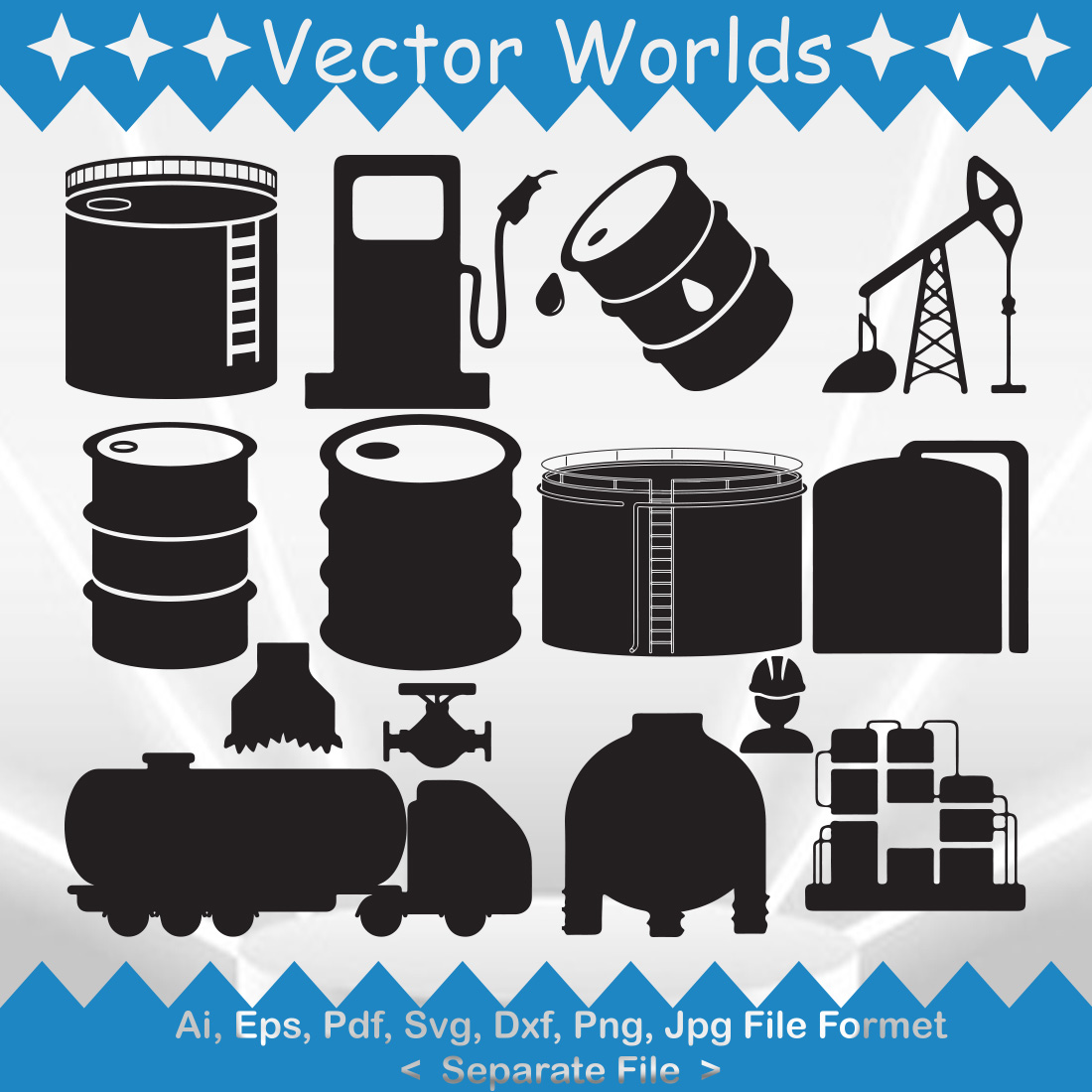 Oil Tank SVG Vector Design preview image.