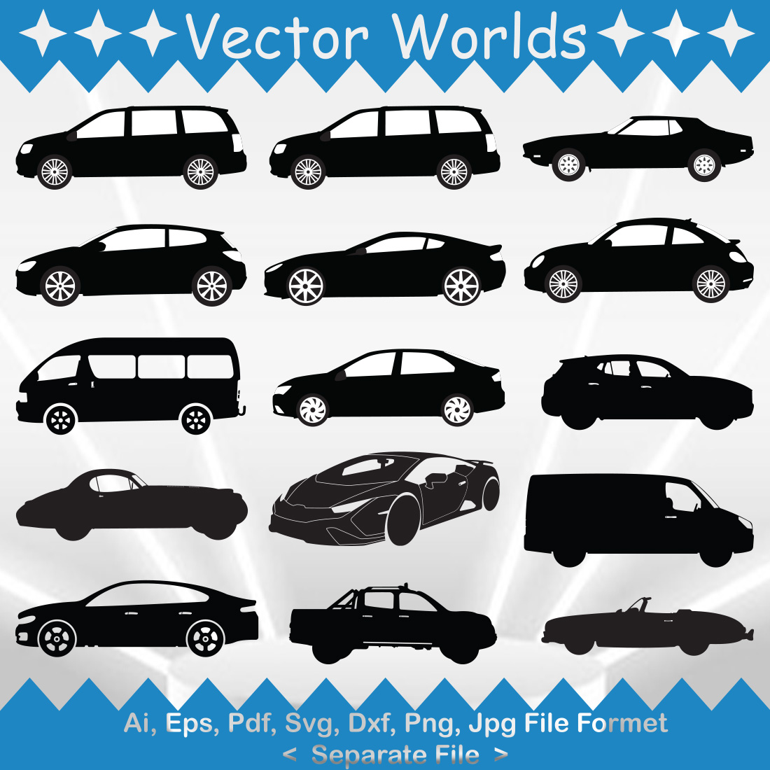 Vehicles SVG Vector Design preview image.