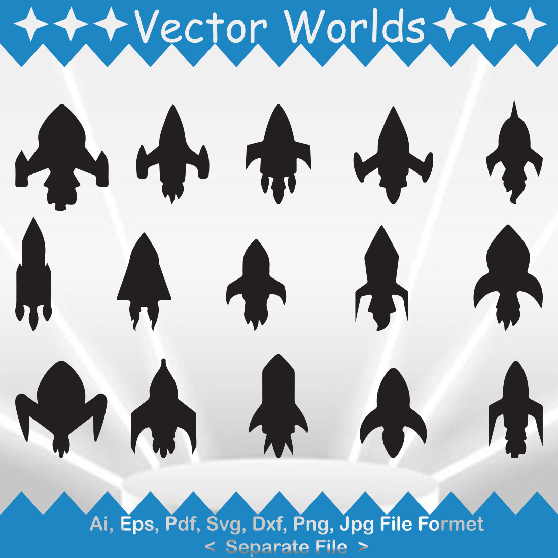 Spaceship Sprite SVG Vector Design cover image.