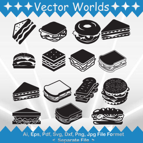 Sandwich SVG Vector Design cover image.