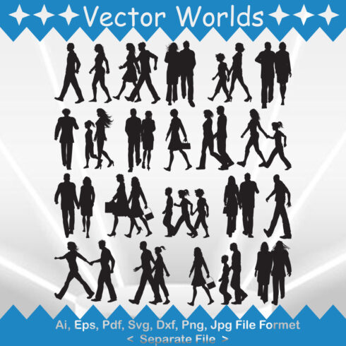 People Walking SVG Vector Design cover image.