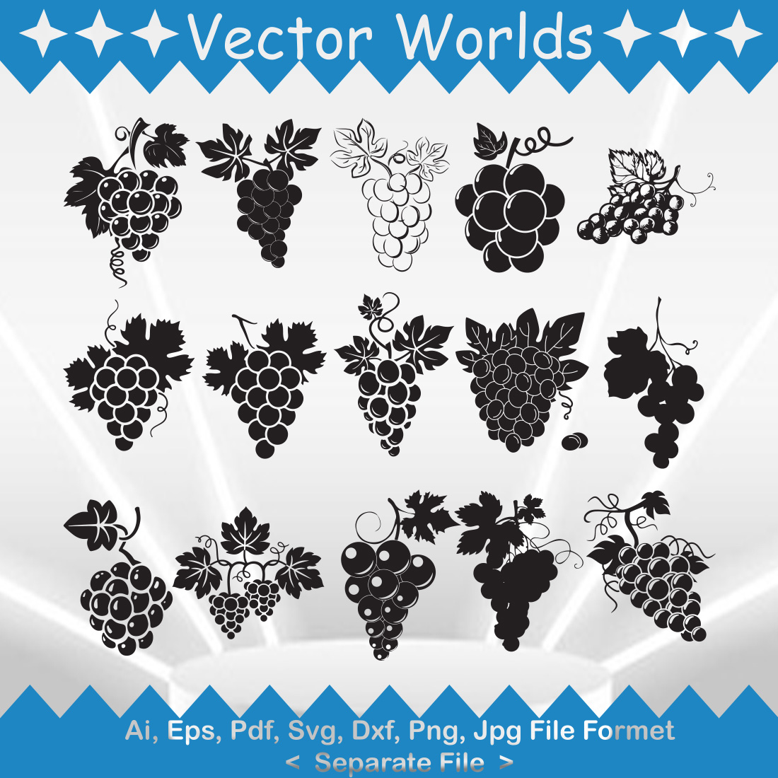 Grape SVG Vector Design preview image.