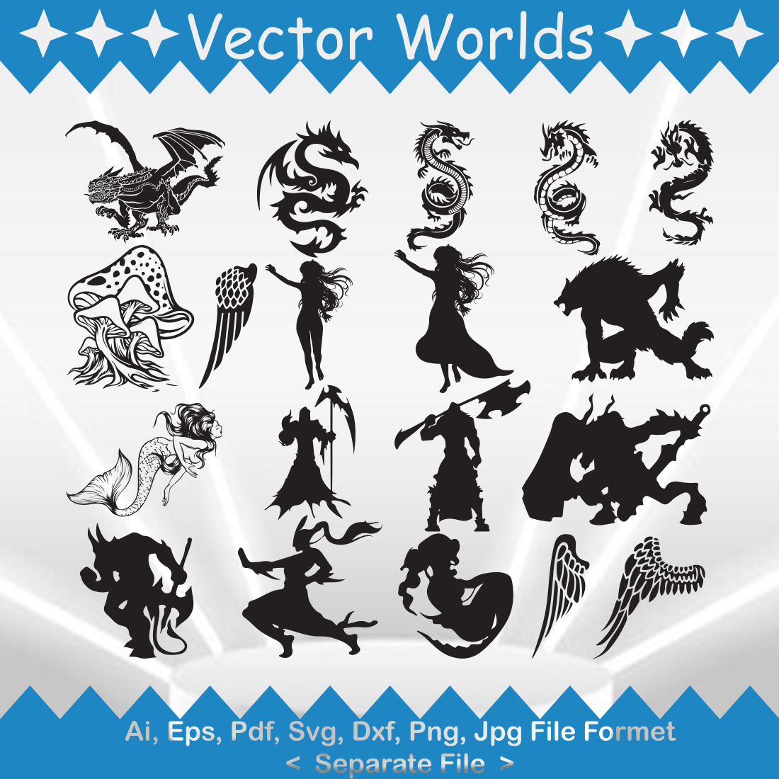 Fantasy SVG Vector Design preview image.