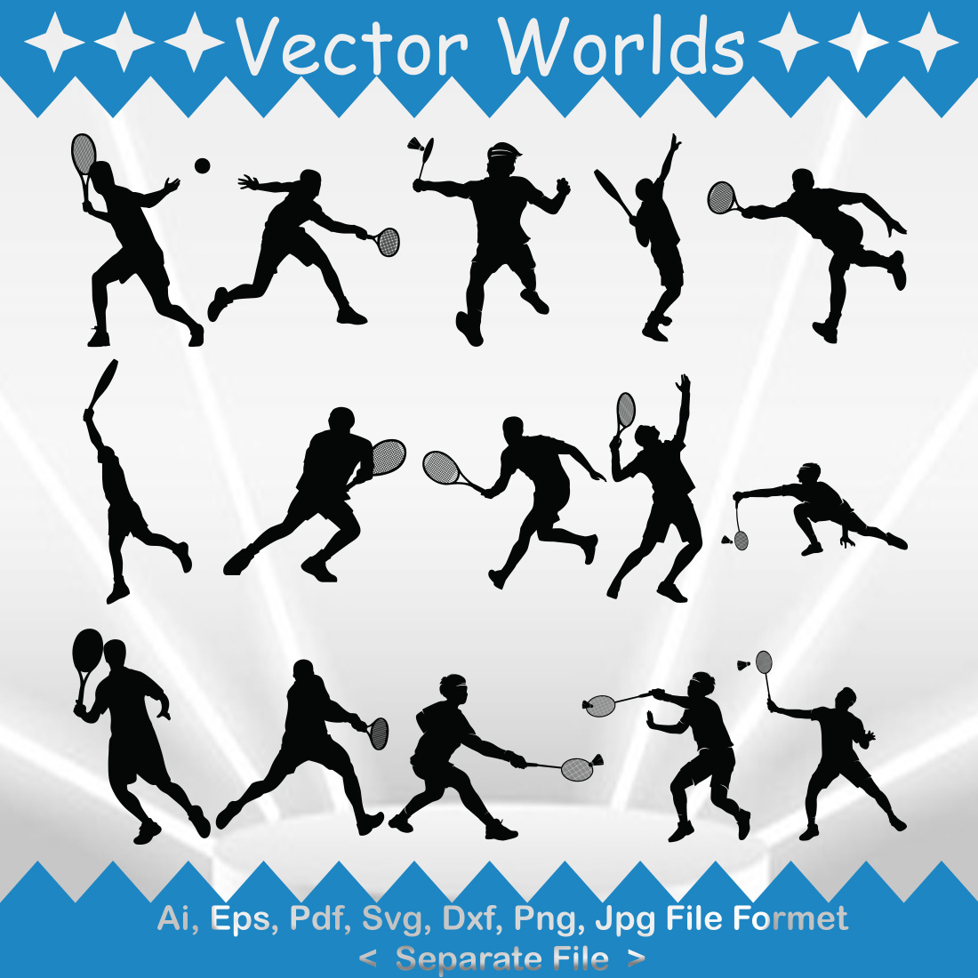 Tennis racket SVG Vector Design preview image.