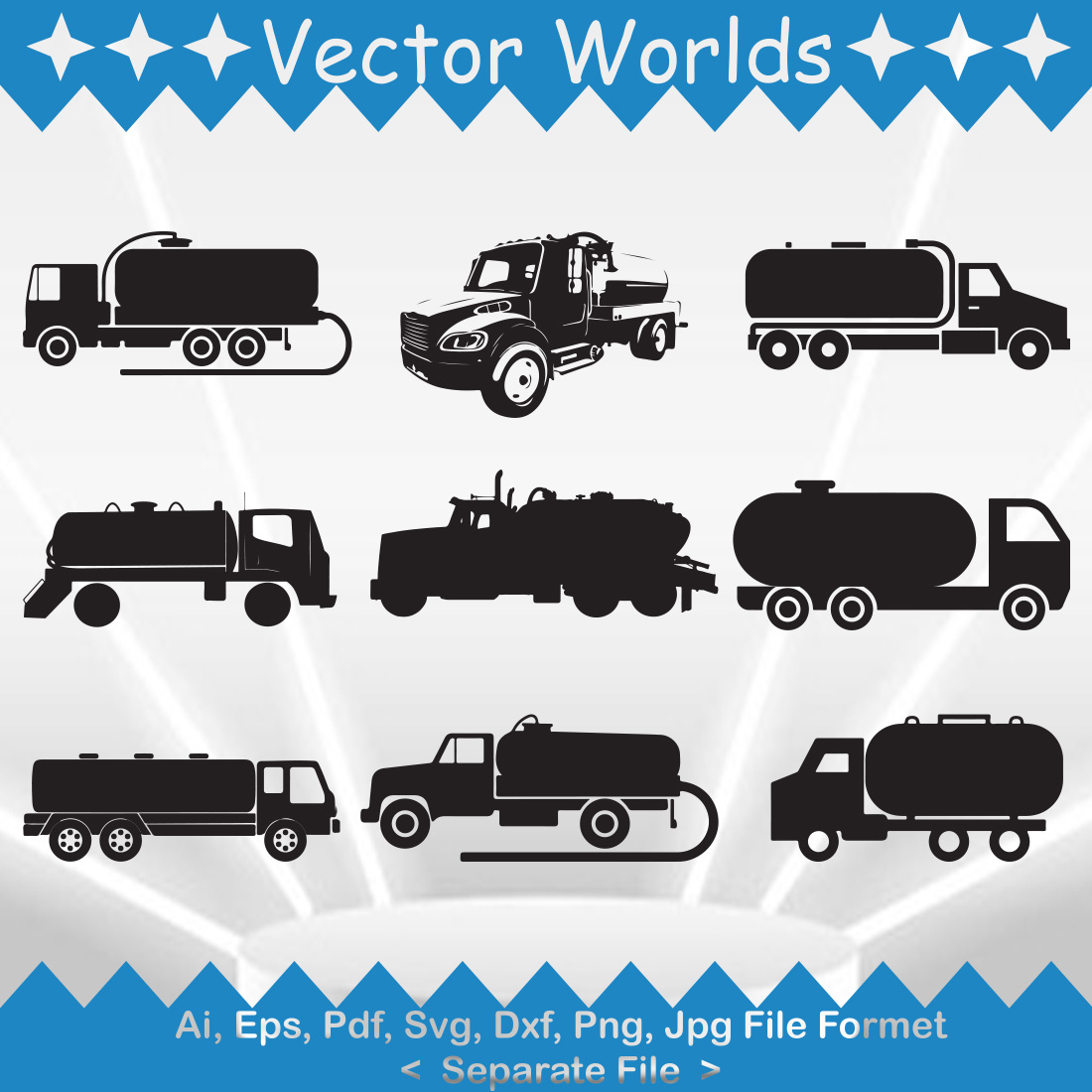 Septic Truck SVG Vector Design cover image.