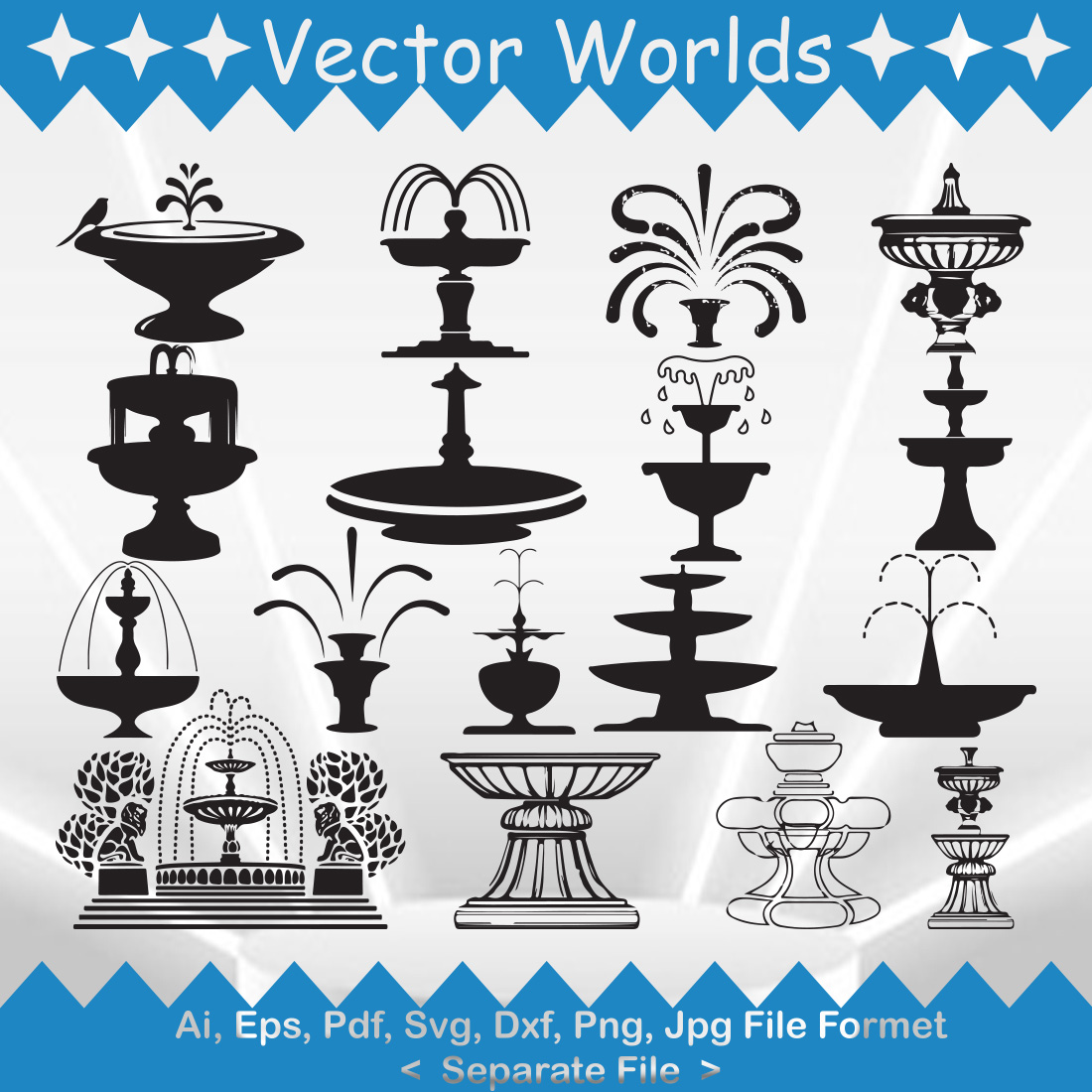 Fountain SVG Vector Design preview image.