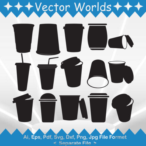 Plastic Cup SVG Vector Design cover image.