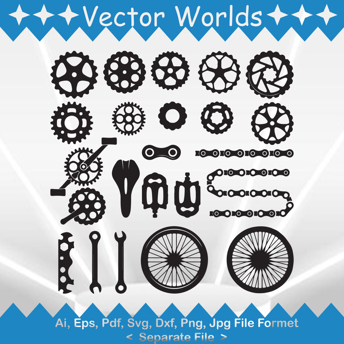 Gears Chains SVG Vector Design cover image.