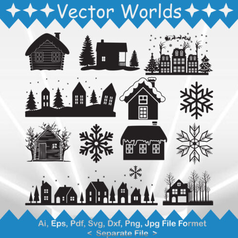 Winter Home SVG Vector Design cover image.