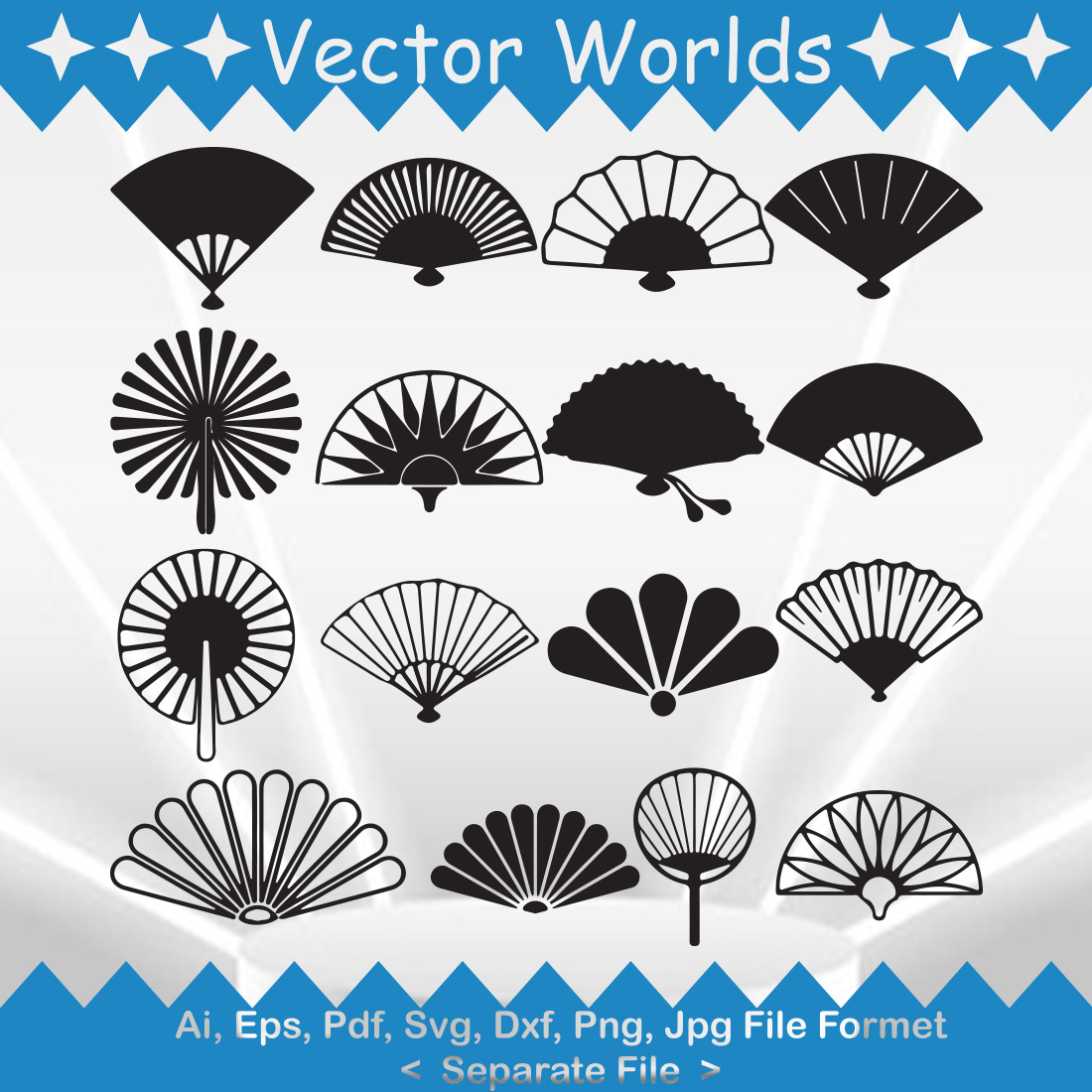 Hand Fan SVG Vector Design cover image.