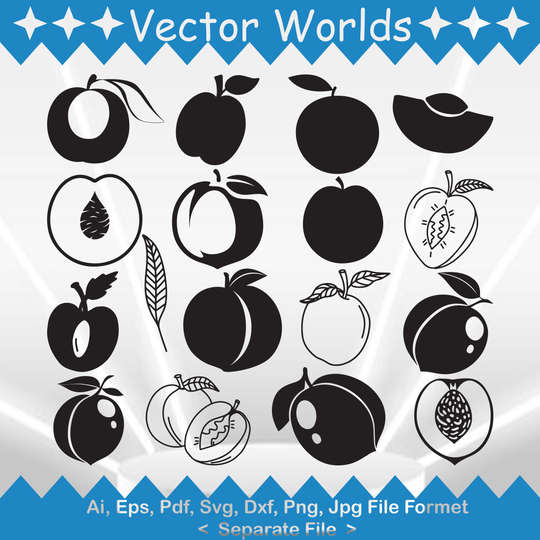 Peach SVG Vector Design preview image.