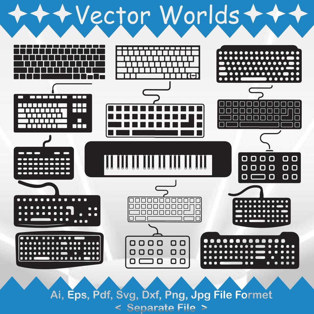 Key Board SVG Vector Design preview image.