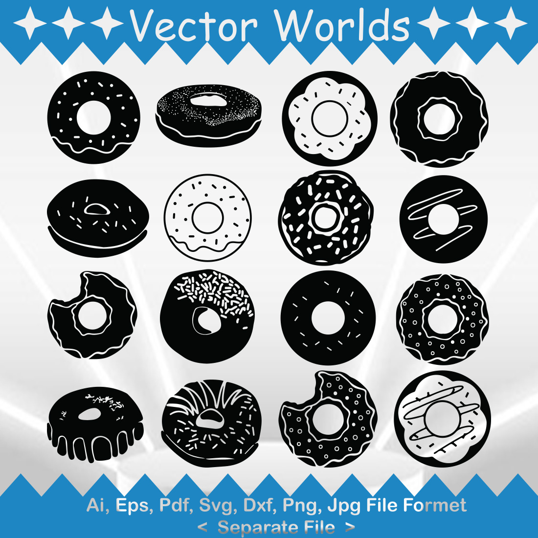 Donut SVG Vector Design preview image.