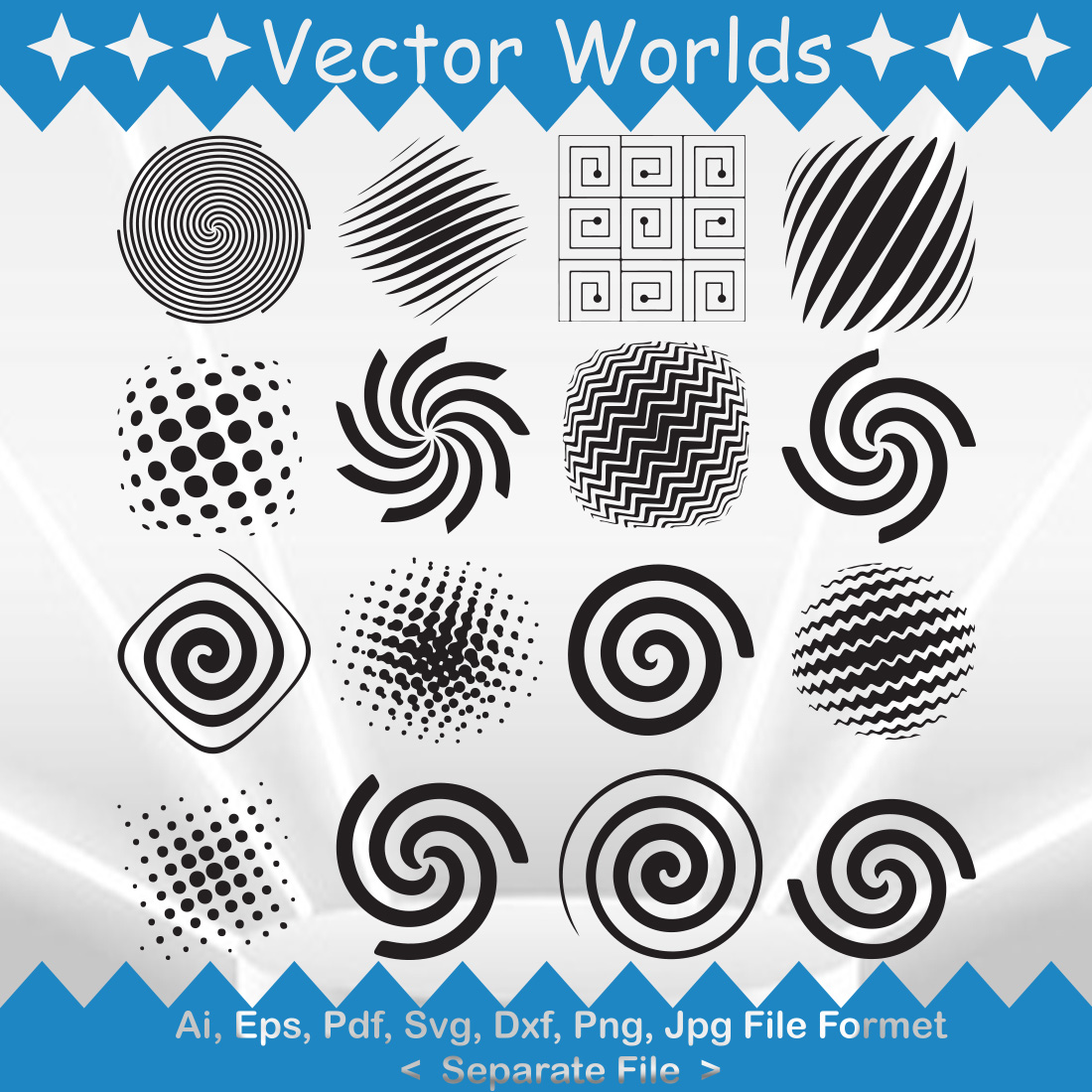 Spirals Pattern SVG Vector Design cover image.