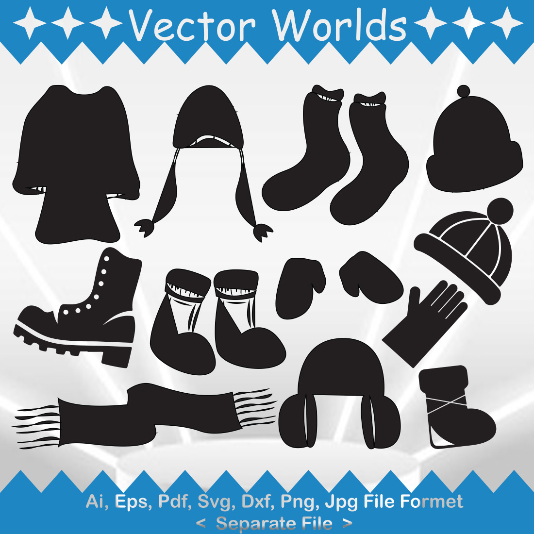 Winter Cloth SVG Vector Design preview image.