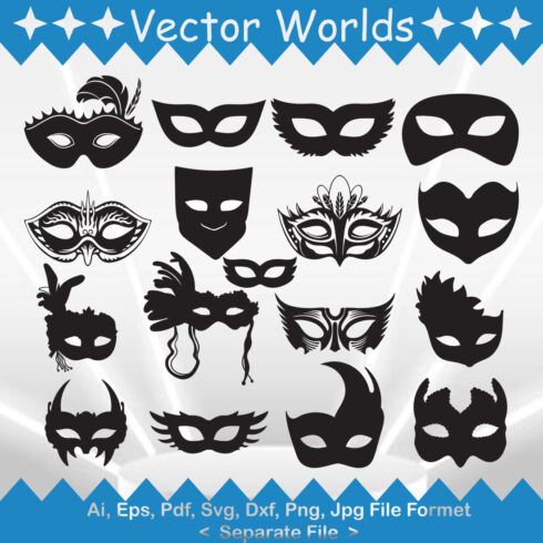 Masquerade Mask SVG Vector Design cover image.