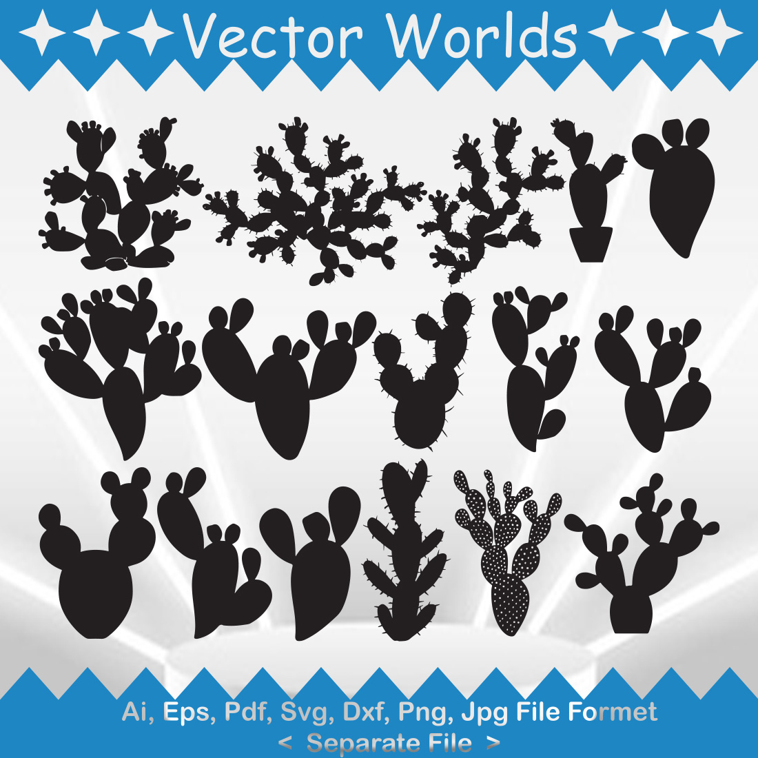 Prickly Pear SVG Vector Design preview image.