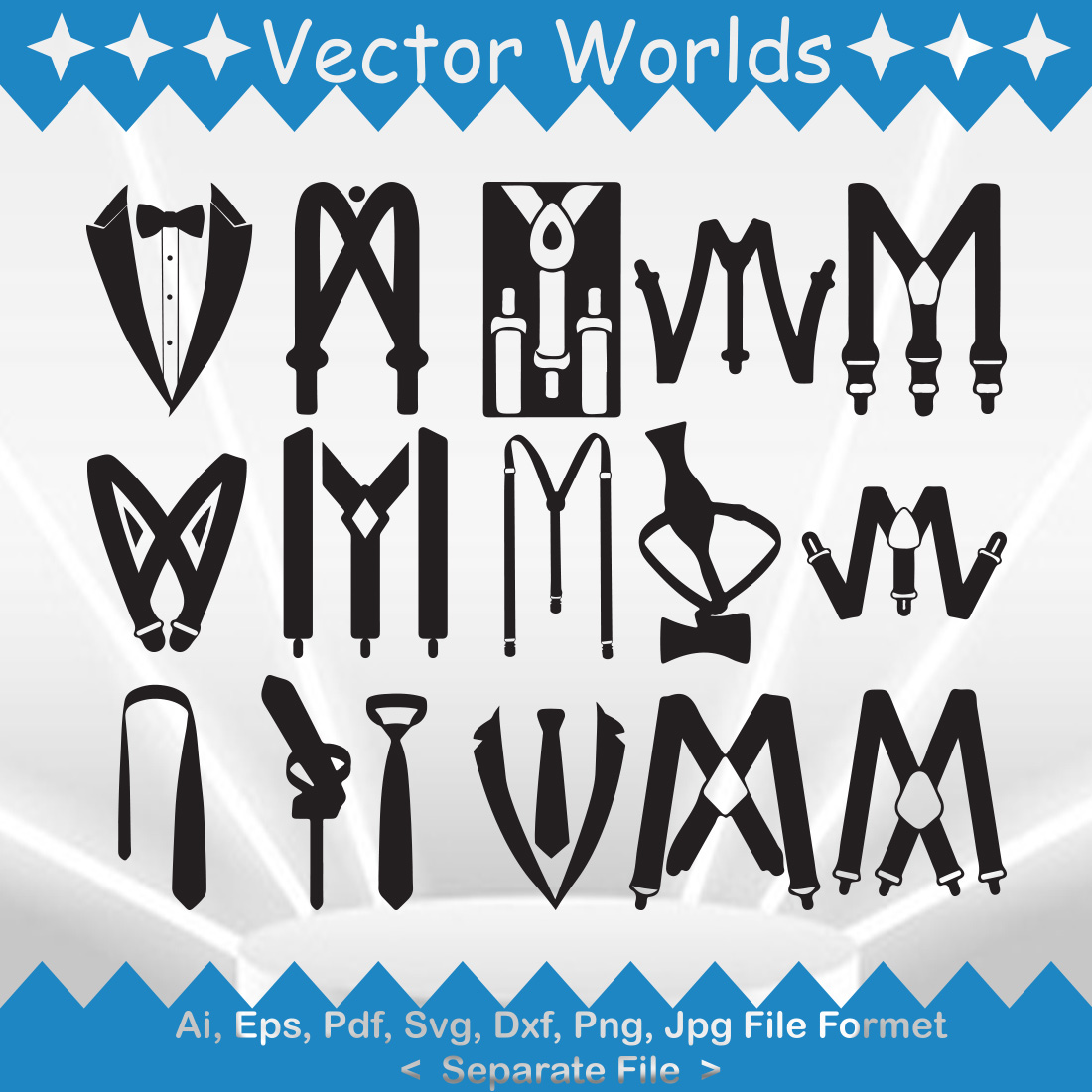 Suspenders SVG Vector Design cover image.