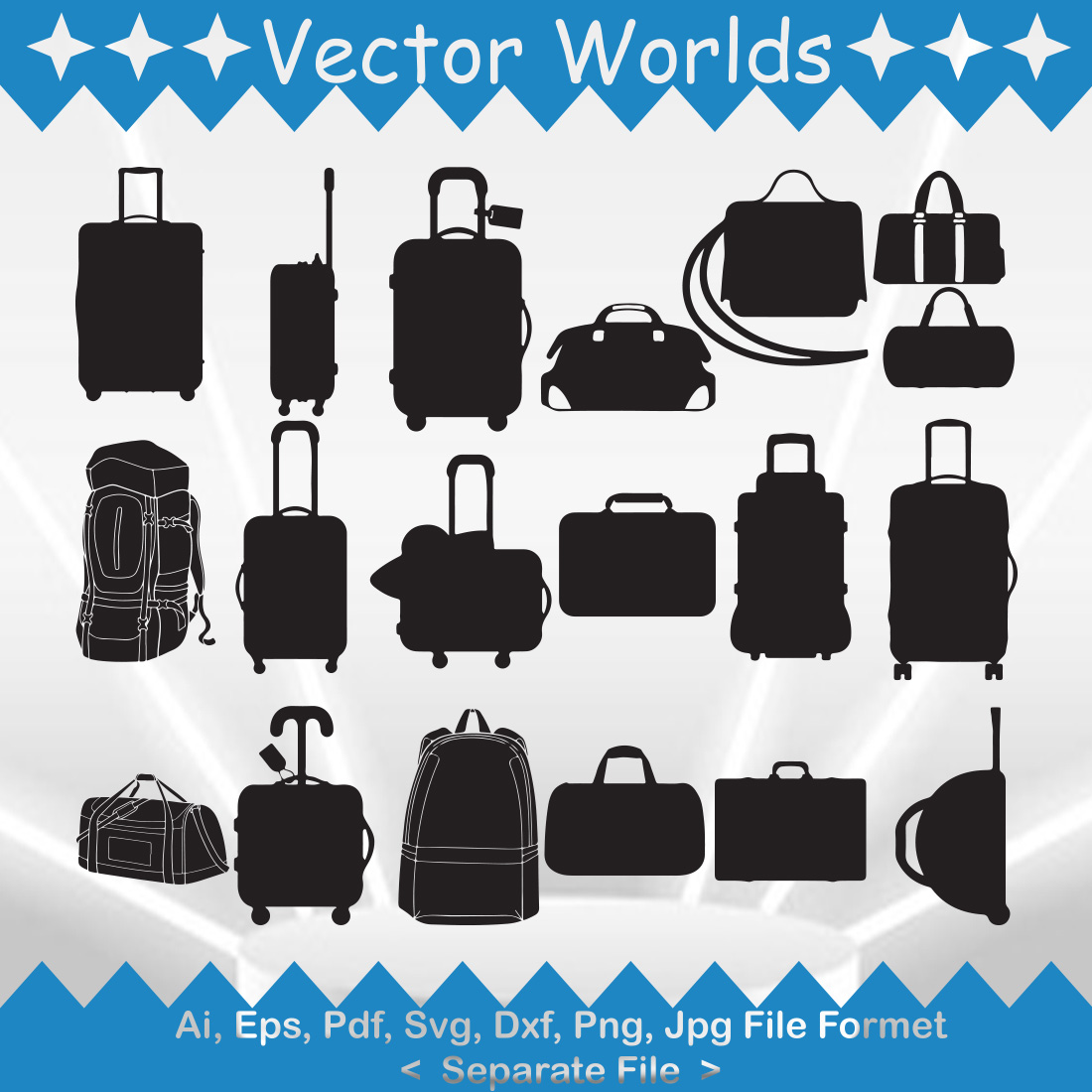 Duffel Bag SVG Vector Design preview image.