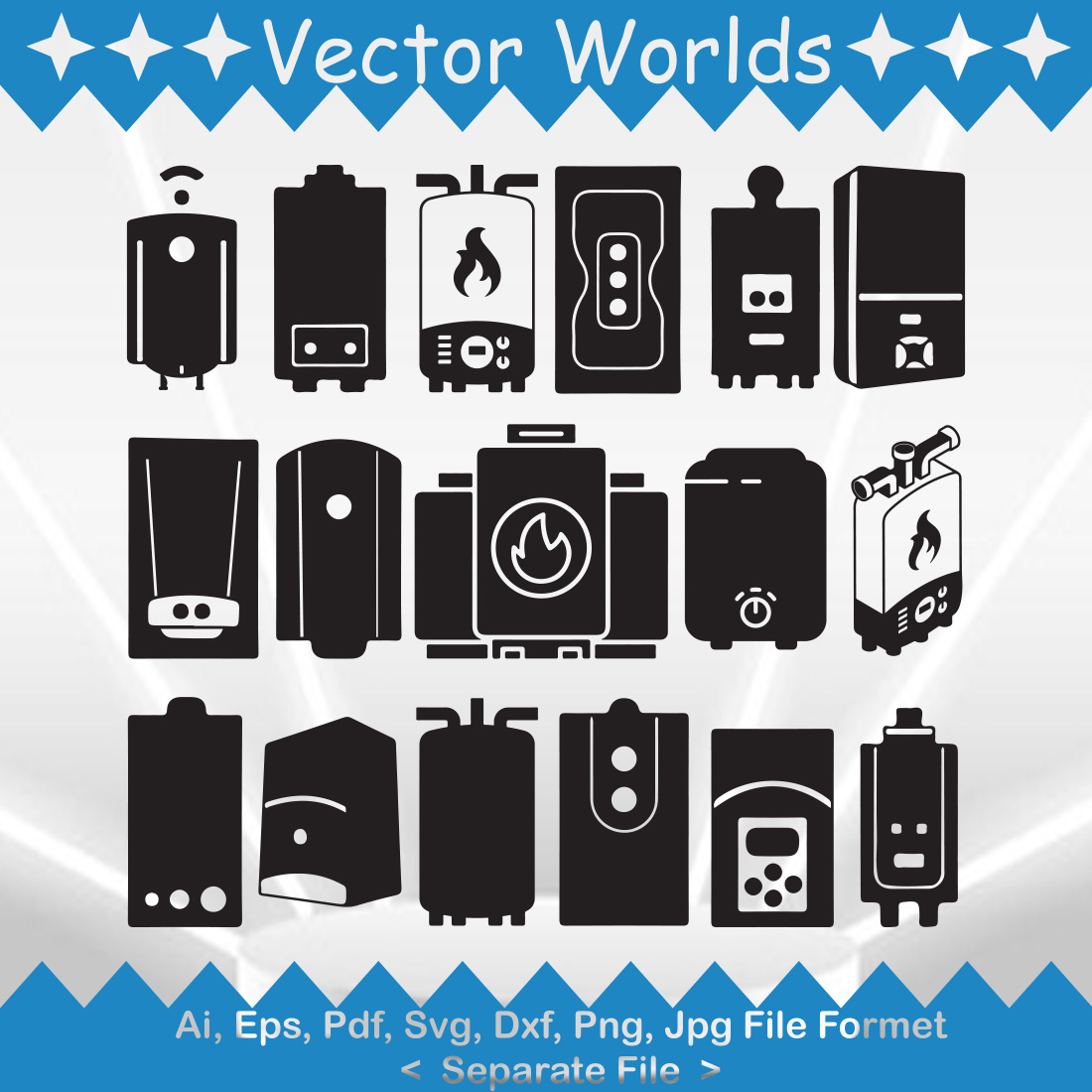 Gas Boiler SVG Vector Design preview image.