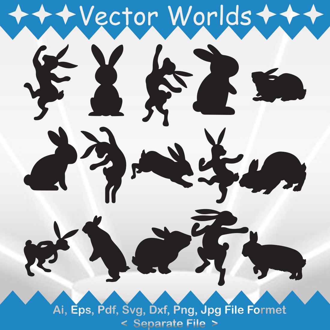 Rabbit Dance SVG Vector Design cover image.