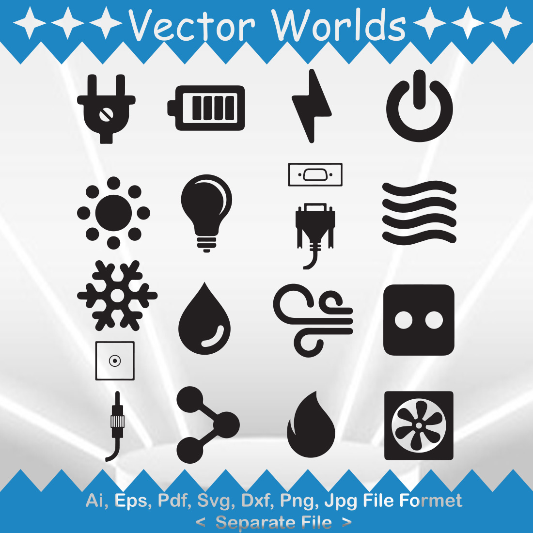 Electric Icon SVG Vector Design preview image.